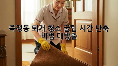 죽정동 퇴거 청소 꿀팁🍯: 시간 단축 비법 대방출!